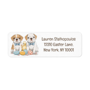 Easter English Bulldogs Return Address Label