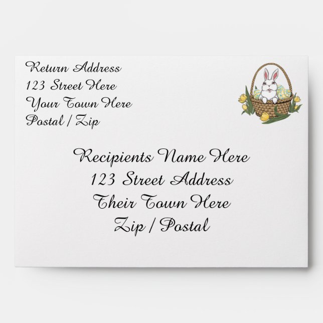 Easter Envelopes Custom Easter Bunny Envelopes (Front)