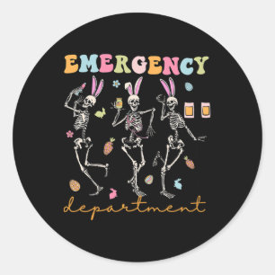 Easter Er Nurse Emergency Department Room Dancing Classic Round Sticker