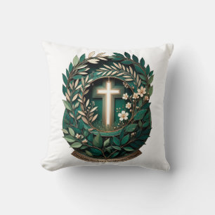 Easter Evergreen Glory Wreath, Believer's Hope Gif Cushion