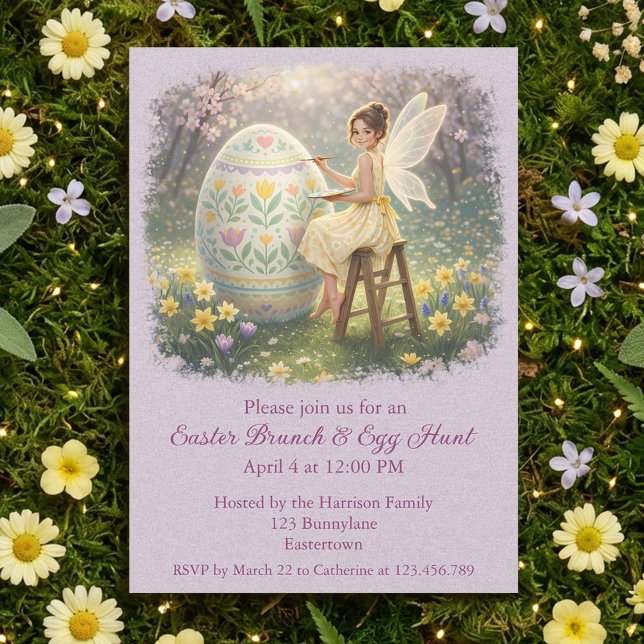 Easter Fairy Painting Egg Spring Invitation (Creator Uploaded)