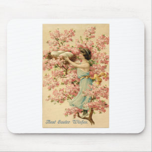 easter faith flowers pink Cherry Blossom Nest cute Mouse Pad