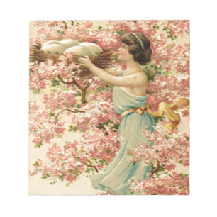 easter faith flowers pink Cherry Blossom Nest cute Notepad