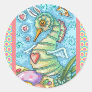 EASTER FANTASY, CUTE SPRING SEAHORSE STICKERS