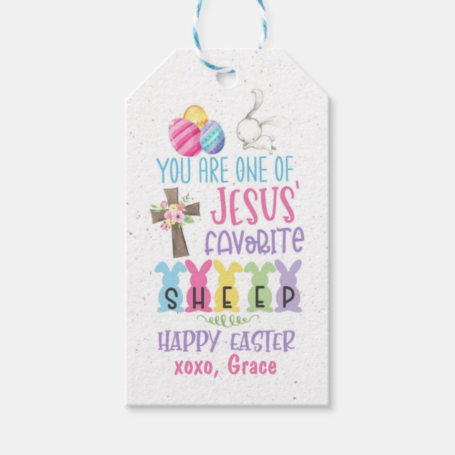 Easter Favour Tag, Christian Religious Easter tag (Front)
