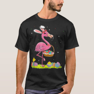 Easter Flamingo Bunny Egg Hunter Funny Easter Holi T-Shirt