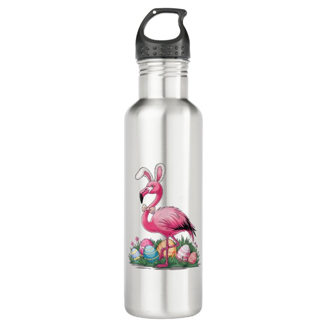Easter Flamingo T-Shirt 710 Ml Water Bottle (Front)