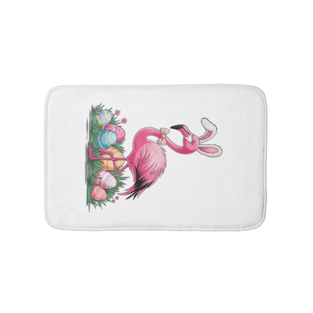Easter Flamingo T-Shirt Bath Mat (Front)