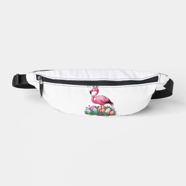 Easter Flamingo T-Shirt Bum Bags (Front)