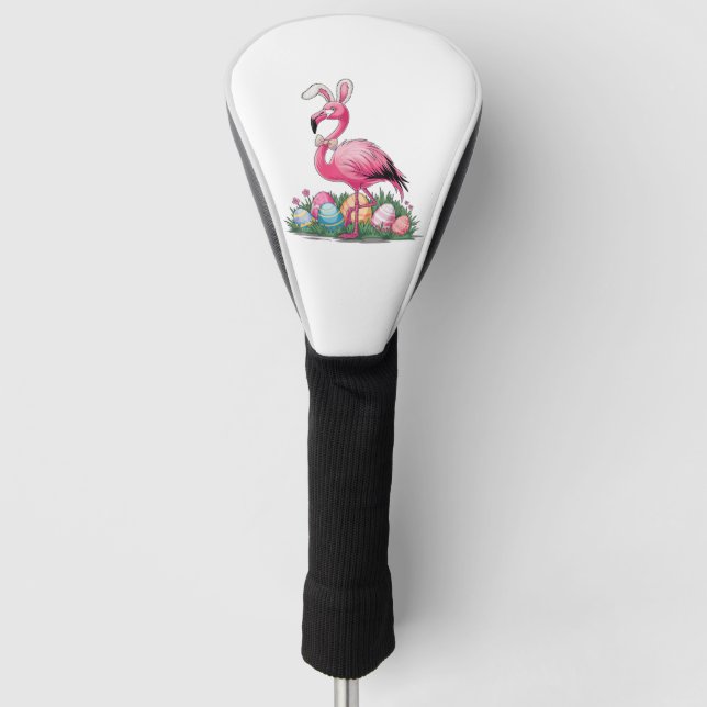 Easter Flamingo T-Shirt Golf Head Cover (Front)
