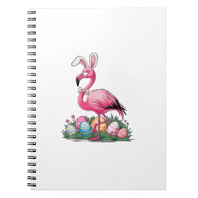 Easter Flamingo T-Shirt Notebook (Front)
