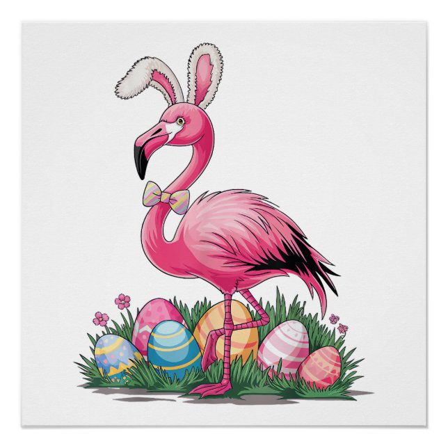 Easter Flamingo T-Shirt Poster (Front)