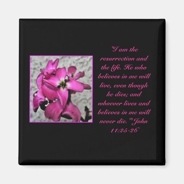 Easter floral bible quote magnet (Front)