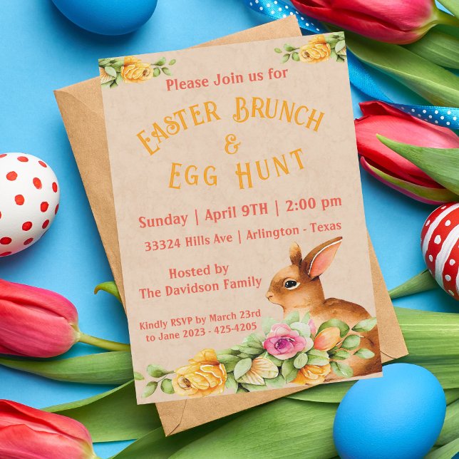 Easter Floral Brunch Party Invitation (Creator Uploaded)