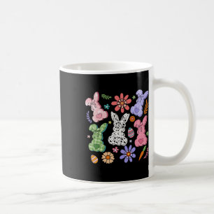 Easter Floral Bunny Boho Retro Flowers Rabbit Girl Coffee Mug