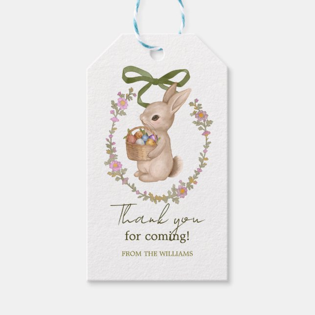 Easter Floral Bunny Gift Tags (Front)
