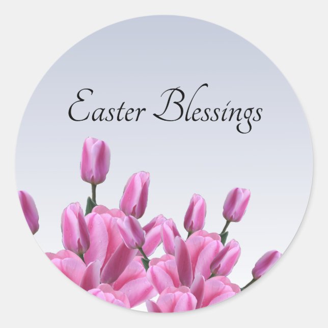 Easter Floral Classic Round Sticker (Front)