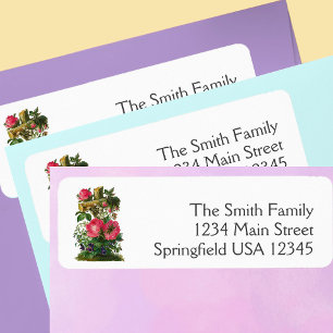 Easter Floral Cross Religious return address Label