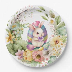 Easter Floral Paper Plate