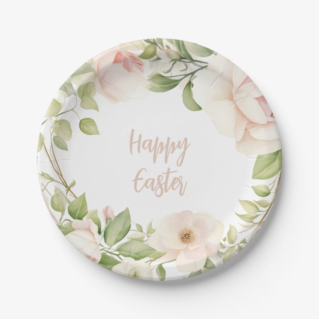Easter Floral paper plates (Front)
