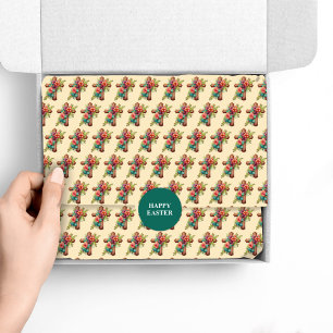 Easter Floral Watercolor Cross Tissue Paper