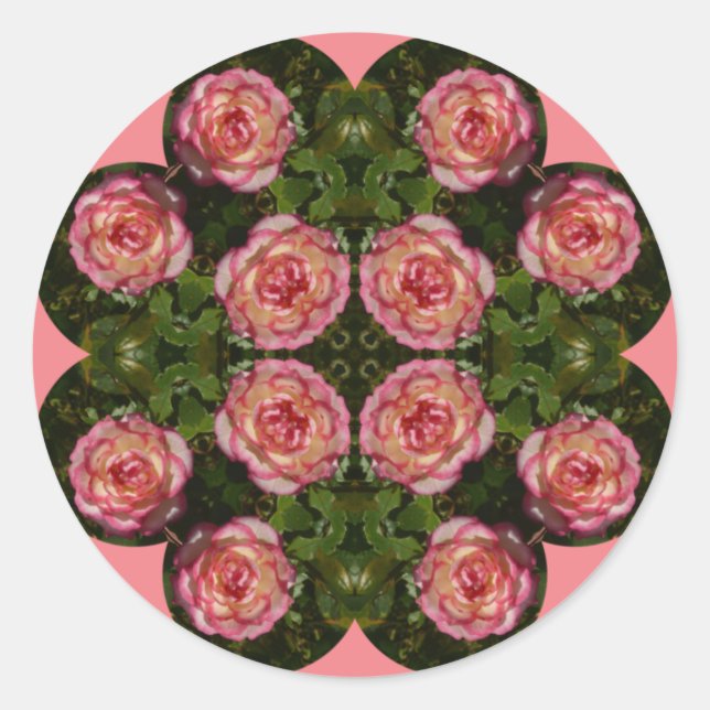 EASTER FLOWERS ~ Miniature rose ~ Classic Round Sticker (Front)