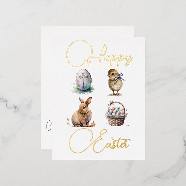 Easter Foil Holiday Post Card (Front/Back)