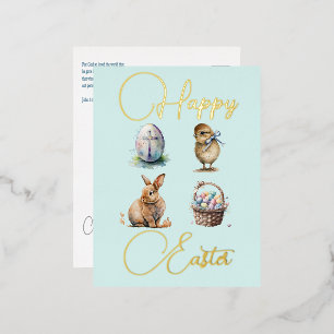 Easter Foil Holiday Post Card