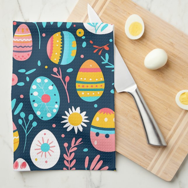 Easter Folk Garden Tea Towel (Quarter Fold)