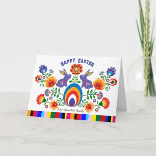 🐰🐇Easter Folklore with 2 bunnies,  Card