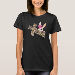 Easter For Christian He's Risen Leopard Bunny Fait T-Shirt