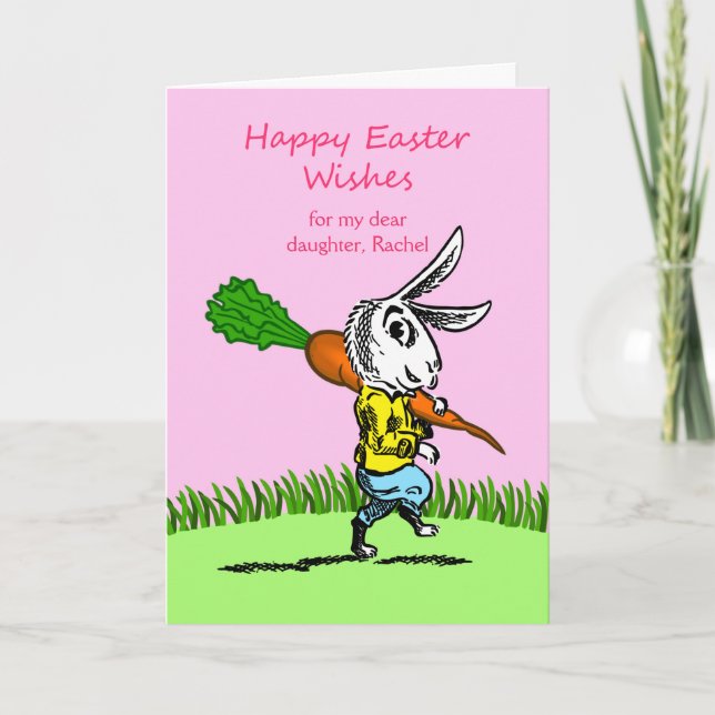 Easter for Daughter, Custom Front, Add Your Text Holiday Card (Front)
