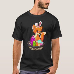Easter Fox Holiday Bunny Ears Colour Egg Hunt T-Shirt