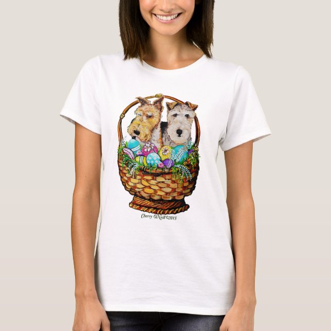 Easter Fox Terriers T-Shirt (Front)