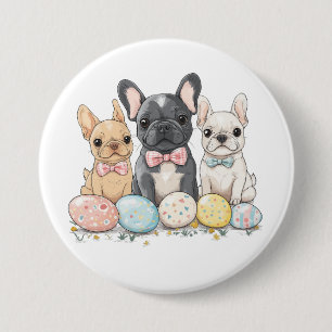 Easter French Bulldogs 7.5 Cm Round Badge
