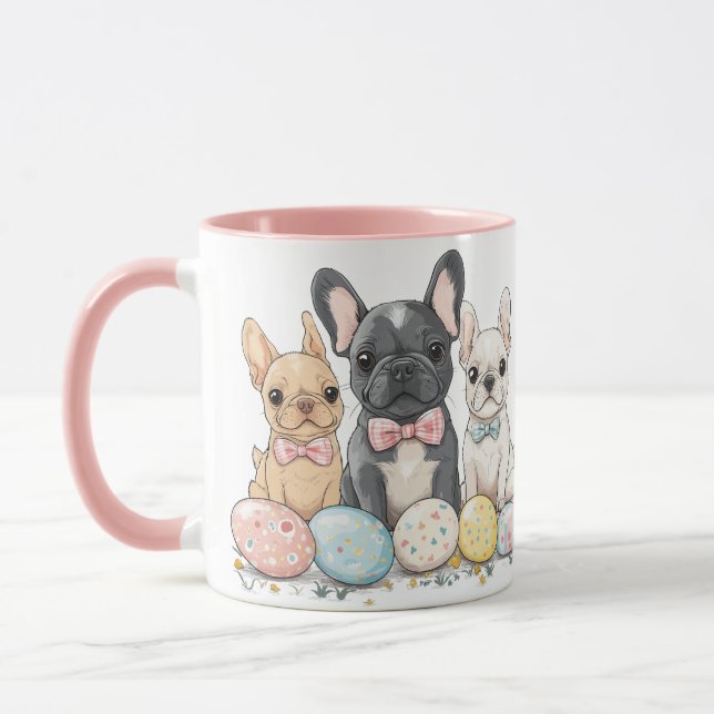 Easter French Bulldogs Mug (Left)