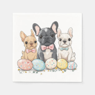 Easter French Bulldogs Napkin
