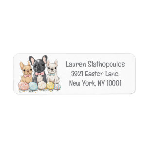 Easter French Bulldogs Return Address Label