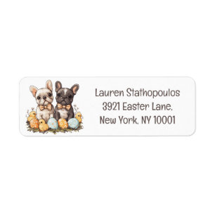 Easter French Bulldogs Return Address Label