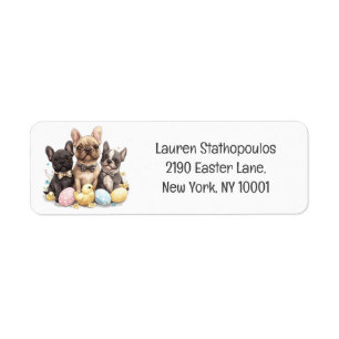 Easter French Bulldogs Return Address Label