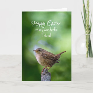 Easter Friend Wren Bird Wishes Holiday Card