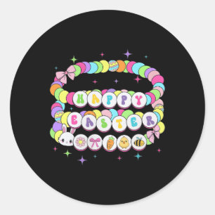 Easter Friendship Bracelet Bunny Easter Classic Round Sticker