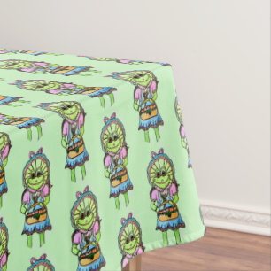 EASTER FROG AND EASTER BASKET TABLECLOTH