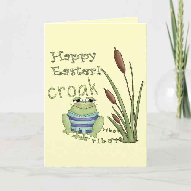 Easter Frog T shirts and Easter Gifts Holiday Card (Front)