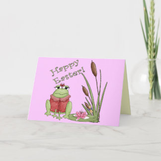 Easter Frog T shirts and Easter Gifts Holiday Card