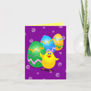 Easter funny chick, card