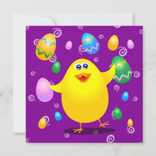 Easter funny chick, invitation (Front)