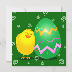 Easter funny chick, invitation