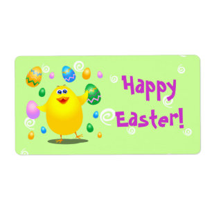 Easter funny chick, label