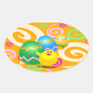 Easter funny chick, sticker